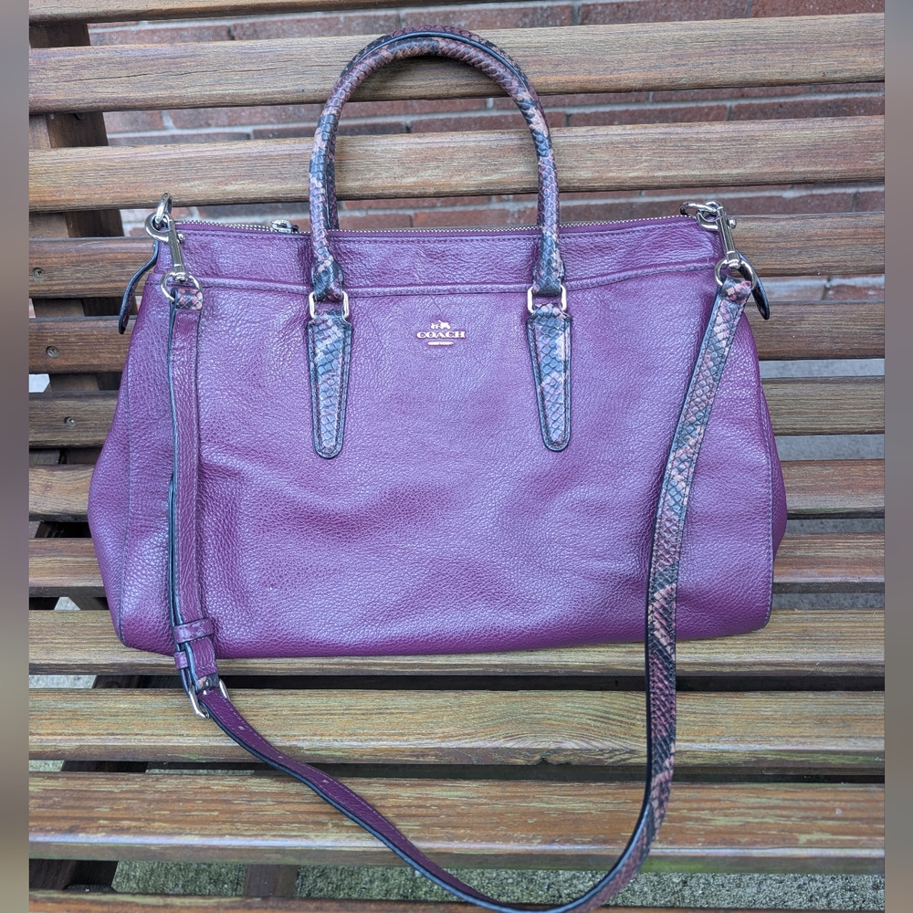 Coach Morgan Satchel In Exotic Trim Leather